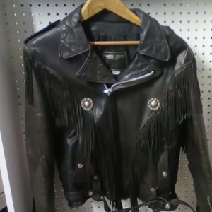 Vintage women's bike jacket with tassels FUN PIECE